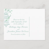 Postale Faire-part Mint birds open cage mariage enregistrer la carte (Dos)