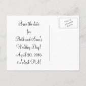 Postale Faire-part Mint Green Damask Enregistrer la date Carte postal (Dos)