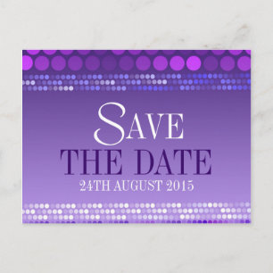Postale Faire-part Modern Purple Funky Enregistrer la date Carte post