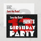 Postale Faire-part Moderne Carte de Date de Naissance 13ème Anniversa (Devant / Derrière)