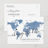 Postale Faire-part Modifier la carte de mariage de destination report (Devant / Derrière)