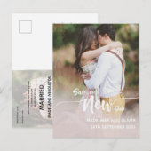 Postale Faire-part Modifier La Date Mariage Photo Overlay Carte Posta (Devant / Derrière)