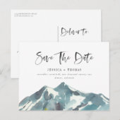 Postale Faire-part Mountain Celebration Enregistrer La Date Carte Pos (Devant / Derrière)