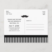 Postale Faire-part Moustache noir & blanc Enregistrer la date Carte p (Dos)