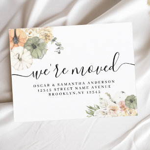 Postale Faire-part Nous avons déplacé la carte   Citrouilles de water