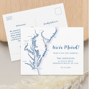Postale Faire-part Nouvelle Accueil Rehoboth Beach DE Carte Déplaceme
