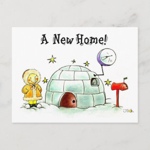 Postale Faire-part Nouvelle Carte Igloo Accueil - Design à la main