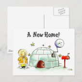 Postale Faire-part Nouvelle Carte Igloo Accueil - Design à la main (Devant / Derrière)
