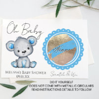 Oh Bébé Ours Garçon Baby Shower Carte à Gratter DI
