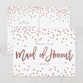 Postale Faire-part or rose vous serez ma domestique de carte (Devant / Derrière)