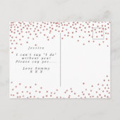 Postale Faire-part or rose vous serez ma domestique de carte (Dos)