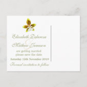 Postale Faire-part Orchidée fleur peinte enregistrer la carte de date (Dos)