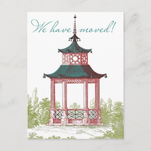 Postale Faire-part Pagode Changement de carte d'adresse (Devant)