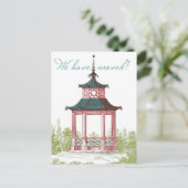 Postale Faire-part Pagode Changement de carte d'adresse (Debout devant)