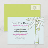 Postale Faire-part Palm Tree Sauvegardez La Carte Date POST ! (Devant / Derrière)