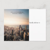 Postale Faire-part Photo de coucher de soleil à Chicago - Carte posta (Dos)