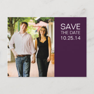 Postale Faire-part Photo Eggplant Purple Enregistrer la date Carte po