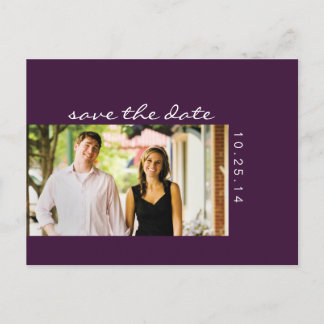 Postale Faire-part Photo Eggplant Purple Enregistrer la date Carte po