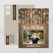 Postale Faire-part Photo Rustic Willow Tree Enregistrer la date Carte (Devant / Derrière)