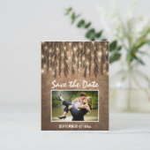 Postale Faire-part Photo Rustic Willow Tree Enregistrer la date Carte (Debout devant)