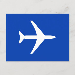 Postale Faire-part Pilote d'avion funky blanc Aviation vol carte post