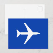 Postale Faire-part Pilote d'avion funky blanc Aviation vol carte post (Devant / Derrière)