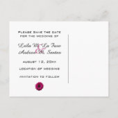 Postale Faire-part Pink Gerbera Daisy Enregistrer la date Carte posta (Dos)