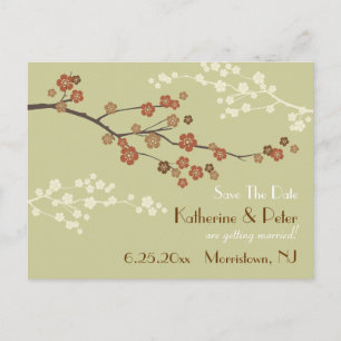 Postale Faire-part Plum Blossom Enregistrer La Date Annonce Carte Pos
