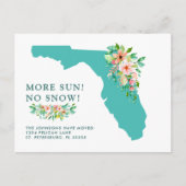 Postale Faire-part Plus Sun No Neige Floride Carte Déplacement (Devant)