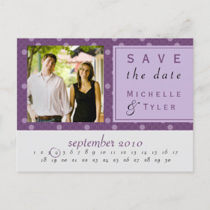 Postale Faire-part Purple Circle Enregistrer la carte Date