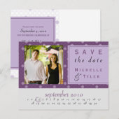 Postale Faire-part Purple Circle Enregistrer la carte Date (Devant / Derrière)