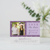Postale Faire-part Purple Circle Enregistrer la carte Date (Debout devant)