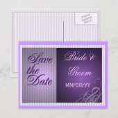 Postale Faire-part Purple enregistrer la carte de date (Devant / Derrière)