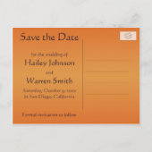 Postale Faire-part Purple et Tangerine Enregistrer la carte Date (Dos)