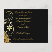 Postale Faire-part Purple Floral Masquerde Enregistrer La Date Carte  (Dos)