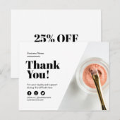 Postale Faire-part Remerciement Carte de Fidélité Cliente Réduction M (Devant / Derrière)