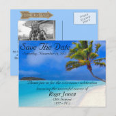 Postale Faire-part Retraite de plage Enregistrer la date Carte postal (Devant / Derrière)