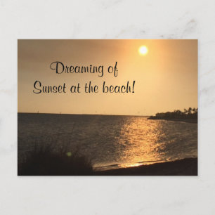 Postale Faire-part Rêverie de coucher de soleil sur la plage Carte po