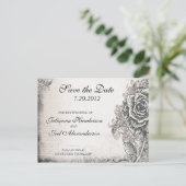 Postale Faire-part Rose de tatouage Enregistrer la date Mariage Carte (Debout devant)