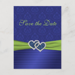 Postale Faire-part Royal Blue et Chartreuse Enregistrer la date Carte