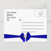 Postale Faire-part Royal Blue Peacock Enregistrer la date Carte posta (Dos)