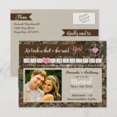 Postale Faire-part Rustic Camo Calendrier Photo Enregistrer Les Carte (Devant / Derrière)