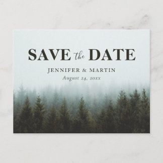 Postale Faire-part Rustic Forest Wedding Enregistrer La Date Carte Po