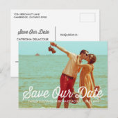 Postale Faire-part Rustic Retro Typographie Enregistrer la date Carte (Devant / Derrière)