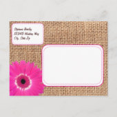 Postale Faire-part Rustic Rose Daisy Burlap Enregistrer la date Carte (Dos)
