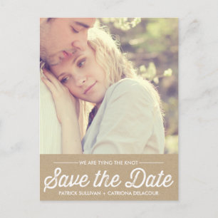 POSTALE FAIRE-PART RUSTIQUE DU PAYS PHOTO ENREGISTRER LA DATE CARTE
