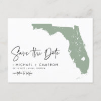 Sage Green Florida Carte Script moderne Enregistre