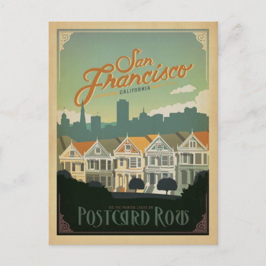 Postale Faire-part Save the date | San Francisco, CA - Ligne carte po (Devant)