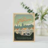 Postale Faire-part Save the date | San Francisco, CA - Ligne carte po (Debout devant)