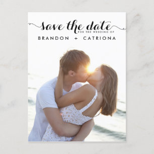 POSTALE FAIRE-PART SCRIPT BLACK WHIMSICAL ENREGISTRER LA CARTE POSTAL